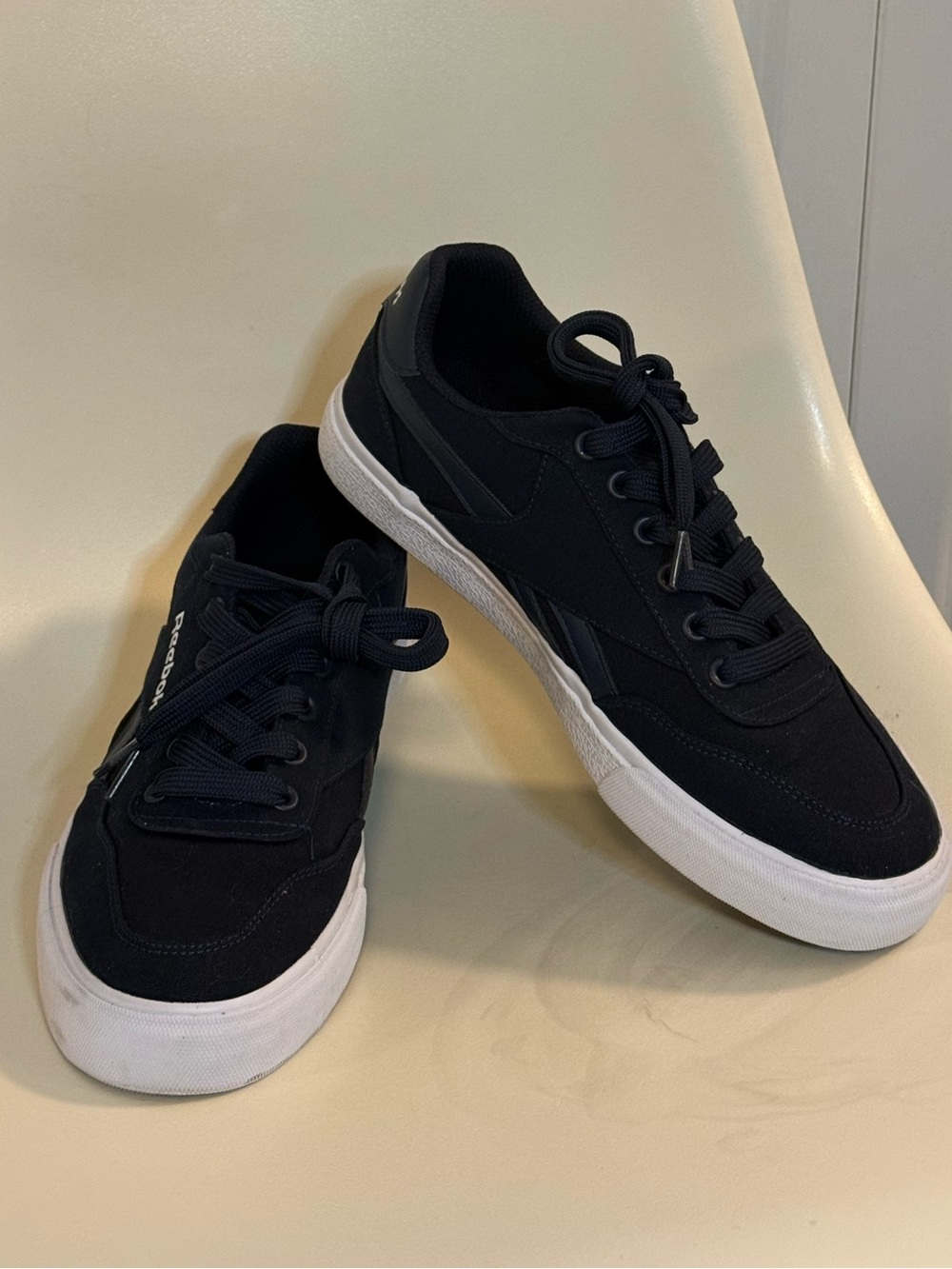 Reebok Black Low-Top Sneakers with White Sole